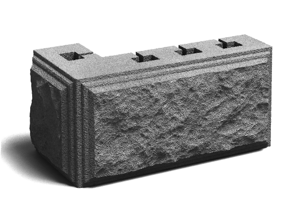 Декоративный керамзитобетонный стеновой блок - Угловой